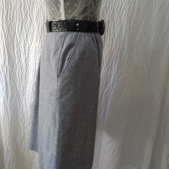 Vintage Country Suburbans Light Blue Wool skirt - Picture 3 of 7